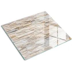 GLASPLATTE 60x52 cm Ziegelmauer