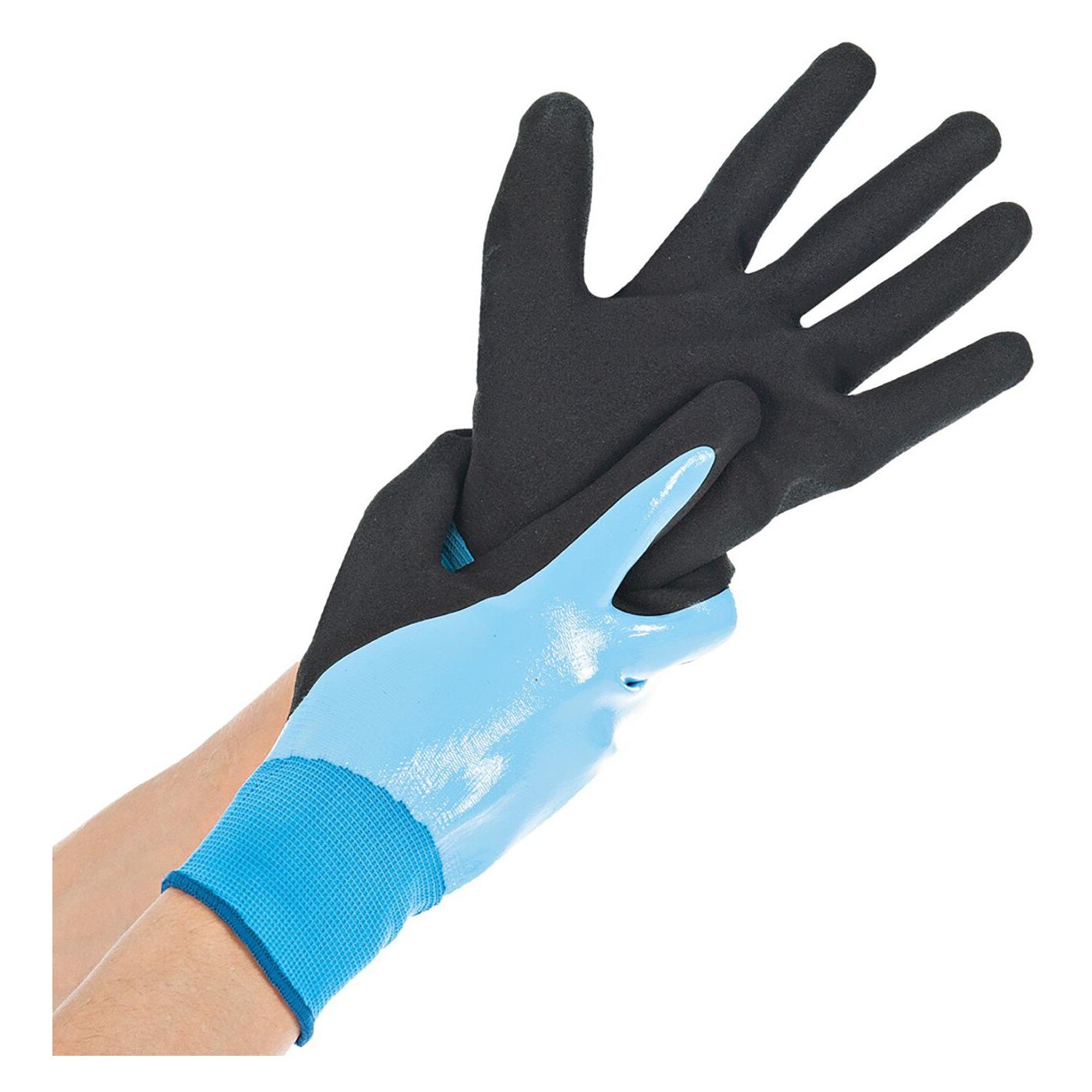 franz mensch Hygostar Feinstrickhandschuh ALLFOOD NITRIL doppelte Nitrilbeschichtung, hellblau, Grösse L/9 (L) (339843)
