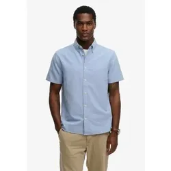 Superdry für Herren. M4011101A Schickes blaues Oxford-Hemd (XL), Lässig, Baumwolle, Kurzarm