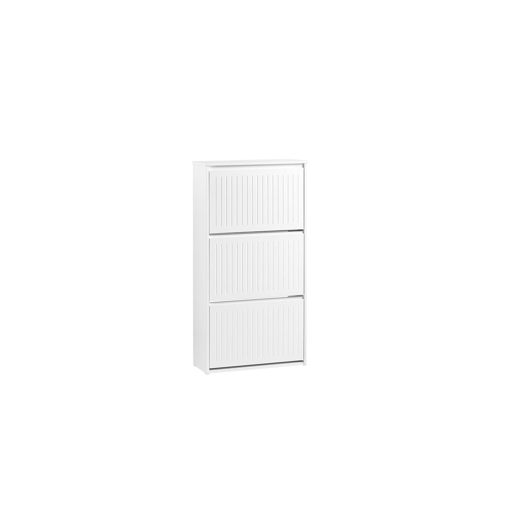 SoBuy Schuhschrank mit 3 Türen Weiß 61x26x119,5cm Funktional