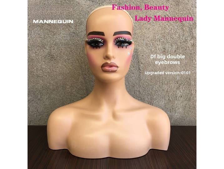 Perruques complètes européennes et américaines pour femmes, mannequins de mode pour la photographie, présentoirs de perruques pour le streaming en direct, demi-corps réalistes