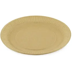 VEPATIM 500x BIONATURE Pappteller 'Kraft' rund O23cm fettdicht braun