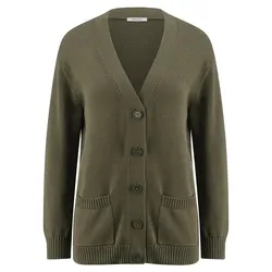 Strickjacke V-Ausschnitt Peter Hahn grün, 44