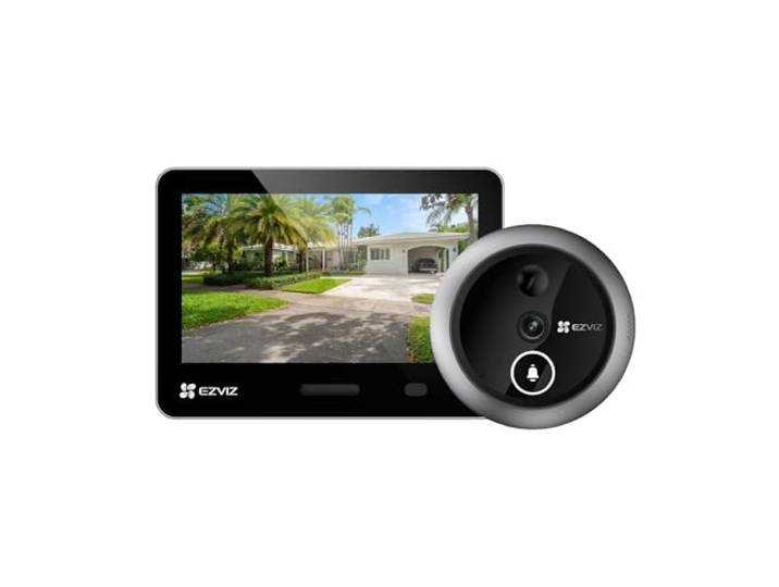 EZVIZ Visionneuse vidéo à batterie\, reconnaissance faciale\, 4K\, audio Écran couleur de 5\,5\ \, visionneuse vidéo filaire 4K\, batterie\, audio bidirectionnel\, détection de mouvement PIR