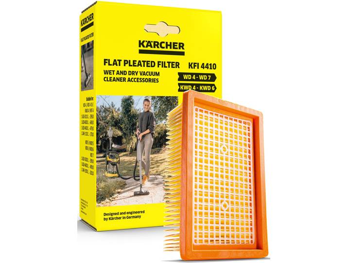 Flachfaltenfilter KÄRCHER KFI 4410 , braun, B:10,4cm H:5cm L:16,3cm, Kunststoff, Filtermaterialien, Flachfaltenfilter