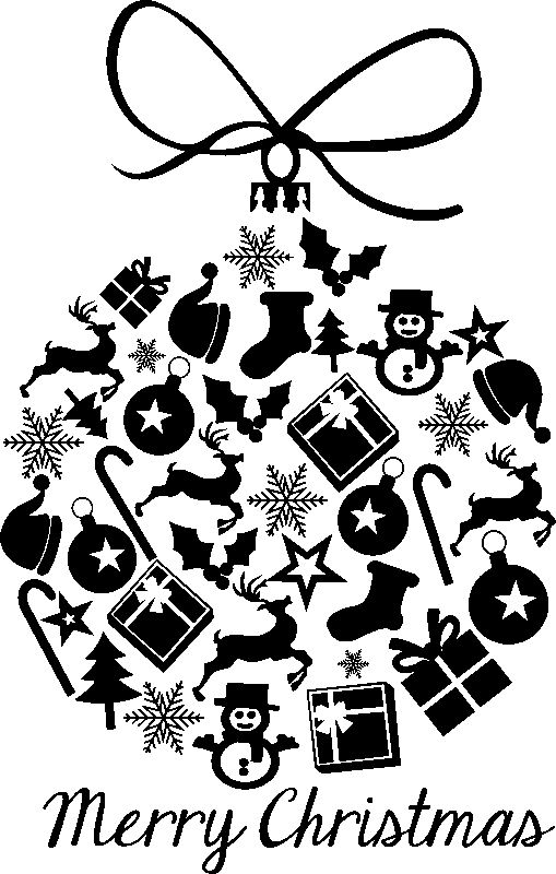 Ambiance-sticker Sticker Noël boule de noël merry christmas