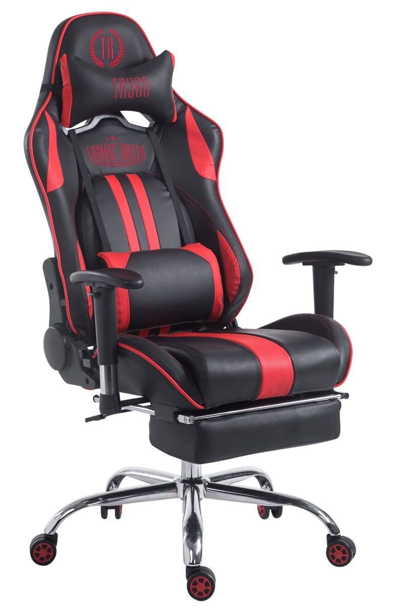 CLP Racing bureaustoel Limit V2, zwart/rood, kunstleer, met voetsteun
