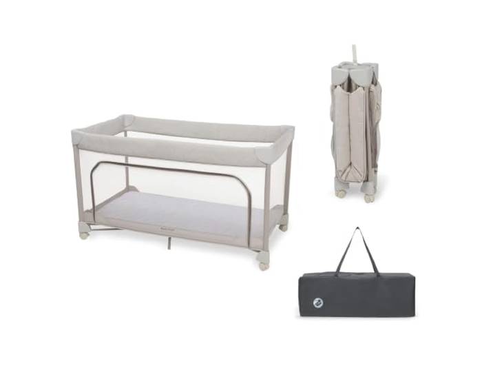 Maxi-Cosi Merlin, Baby und Kinderreisebett, 0-18 kg, Elegance Beige 2-in-1 Reisebett & Spielplatz, 0–4 Jahre, in 1 S Klappbar, 120×60cm CloudCore-Matratze, Seitliches Einstiegsfenster, 4 Rollen