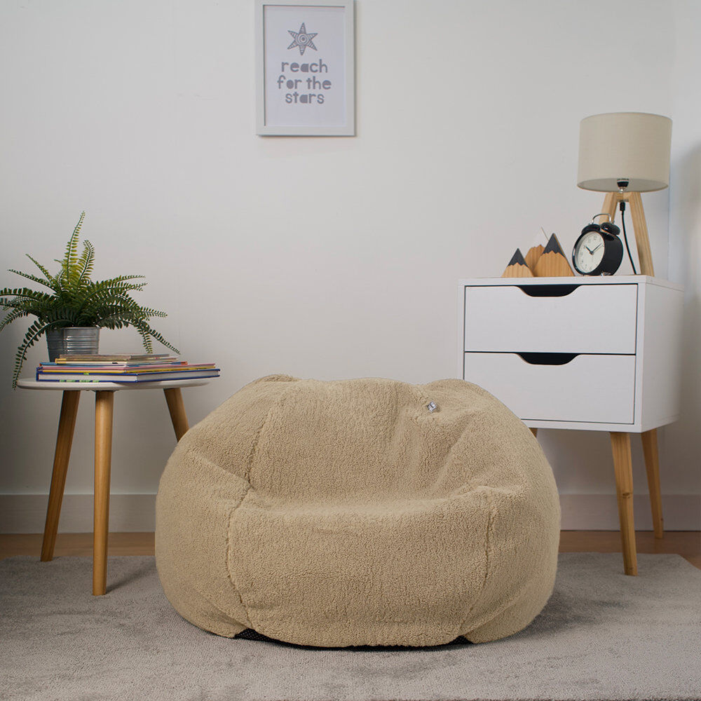 Isabelle & Max Polyester Refillable Classic Bean Bag Beige