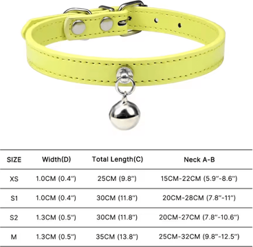 Inspire Curations Colorful Adjustable Cat Collar With Bell Safety Breakaway Collar For Cats & Small Pets yellow xs
