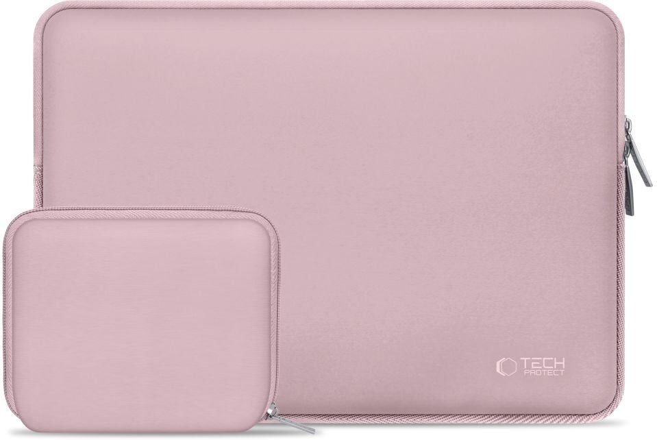 Tech-Protect Neoslim MacBook/Laptop 13-14" Sleeve m. Lille Taske - Lyserød