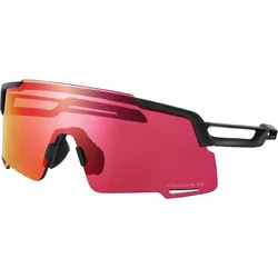 Shimano, Unisex, Sportbrille, Equinox 5 Road VLT 21% (Matte Black, ridescape road), Rot, Schwarz