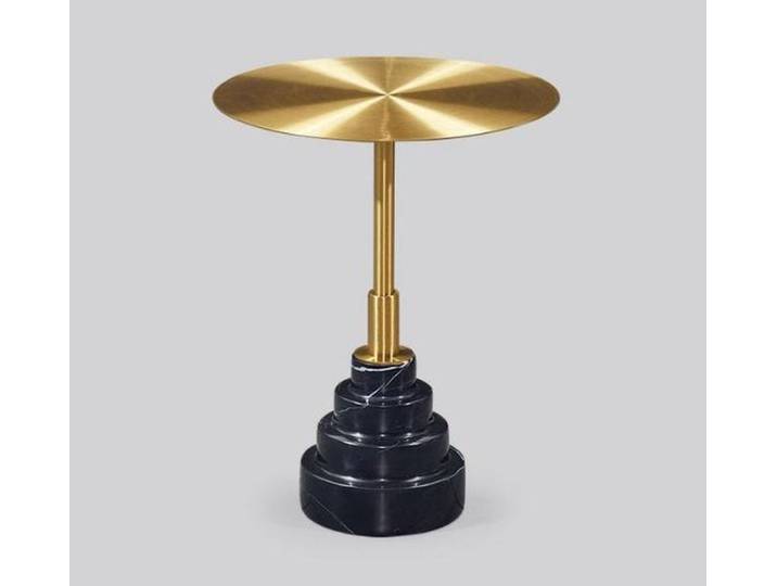 JVmoebel Beistelltisch Edelstahl Beistelltisch in Schwarz und Gold – Modernes Designmöbel (1-St., 1x nur Beistelltisch), Made in Europa
