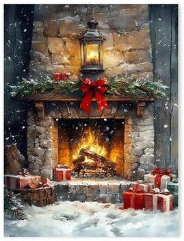 Uplift Picks Vintage Red Truck Christmas Canvas Nordic Winter Snow Scene Wall Art Decor 06 40x50 Cm