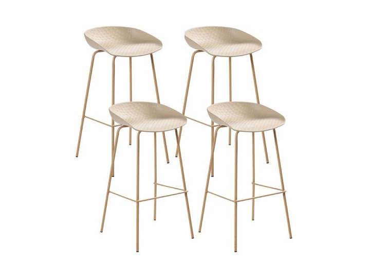 Lot de 4 chaises de bar VENLO Beige