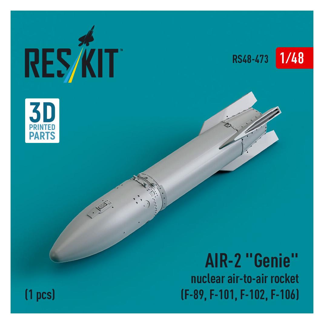 ResKit AIR-2 Genie nuclear air-to-air rocket (1 pcs) (F-89, F-101, F-102, F-106) (3D Printed) (RS48-0473)