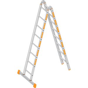 Layher Gelenkleiter Topic 1056, Länge 4,7m, mit 2 x 8 Sprossen