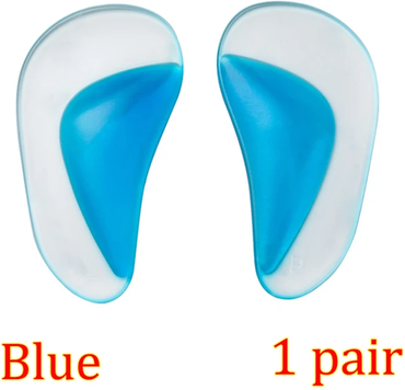 Healfit Counter Flat Foot Corrector Insole, Silicone Gel Arch Support, Professional Orthotic Shoe Cushion For Foot Alignment l For Adults Blue