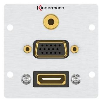 Kindermann 7444000586 HDMI + VGA + 3.5mm Aluminium Steckdose (Video Switch) (7444000586)