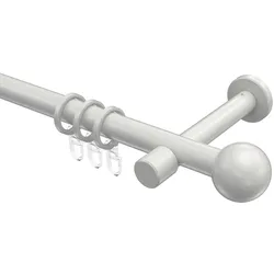 GARDINENSTANGE Prestige Luino 140 cm, 1-läufig, 20 mm Ø Weiß