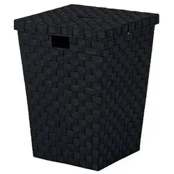 Wäschesammler ALVARO (BHT 40x40x52 cm) - schwarz - BHT 40x40x52 cm