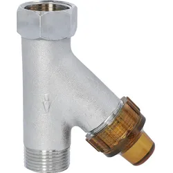 WAS-Schrägfilter DN20 für Wassertemperatur bis 80°C verchromt