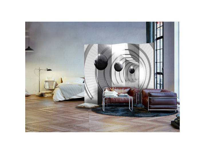 Paravent Futuristic Tunnel Fleece Grau 225 x 172 x 3cm