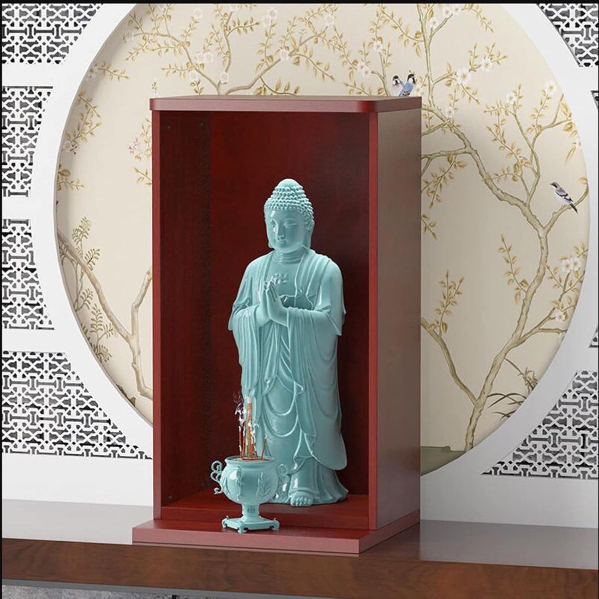 Handgemaakt Boeddhabeeld Beeld van Fortuin voor Spirituele Decoratie
