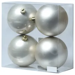 Christbaumkugel Weihnachtskugel bruchfest creme D: 10cm 4er Set