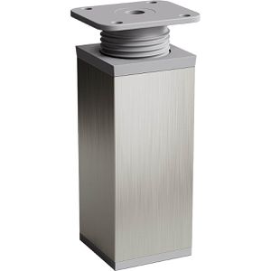Sossai Möbelfuß MFV1-X2120-4, grau, Aluminium, höhenverstellbar, 4 x 12-14 x 4cm, 4 Stück