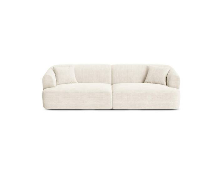 Cosmopolitan Design Modulares-Sofa Campi aus Cord elfenbein 4 Sitzplätze, Ecru, 90x70x255 cm, Wohnzimmer, Sofas & Couches, Sofas