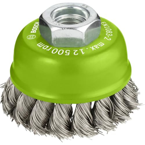 Bosch PRO Inox zware gevlochten komborstel M14 met schroefdraad 65 x 0,35 mm
