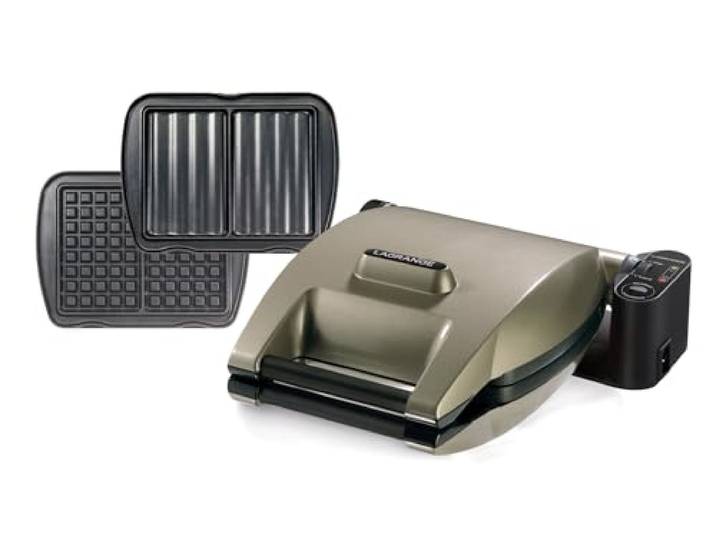 LAGRANGE Waffeleisen 019422 Premium Waffeln Taupe G + cm