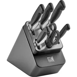 Four Star 2.0 Messerblock selbstschärfend, mit 5 Messern und Schere, 7-teilig