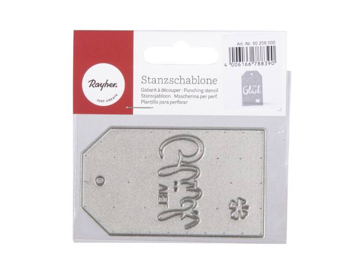Stanzschablone Anhänger Viel Glück , 8,5x5cm, SB-Btl. 1Stück