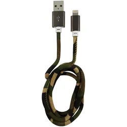LC-Power LC-C-USB-Lightning-1M-5 (MFI) USB A zu Lightning Kabel, Camouflage grün