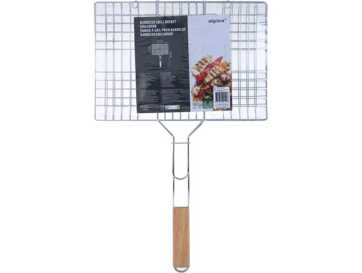 Alpina BBQ grillmand - zilver, 55 x 35 x 2 cm