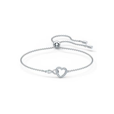 Armband SWAROVSKI "Schmuck Geschenk Armkette Herz Infinity Liebe" Gr. M, silber (metallfarben, kristallweiß, kristallweiß), Armbänder, Damen, M, Metall, Armband, mit Swarovski Kristall