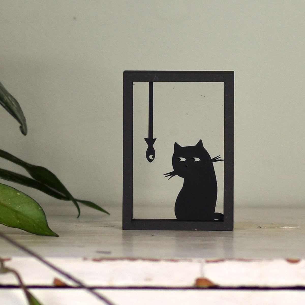 Houten lijstje Floating Frames Fishing cat