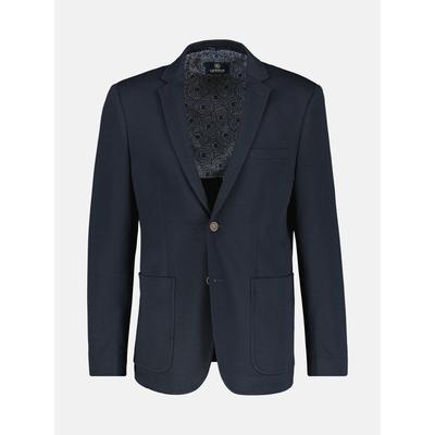 Jerseysakko LERROS "Jerseyblazer in Strickoptik, 2-Knopf-Design", Herren, Gr. 31, blau (classic navy), 82% Polyester, 13% Viskose, 5% Elasthan, Sakkos