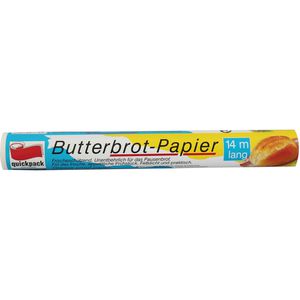 Quickpack Butterbrotpapier 078704, weiß, auf Rolle, 25cm x 14m