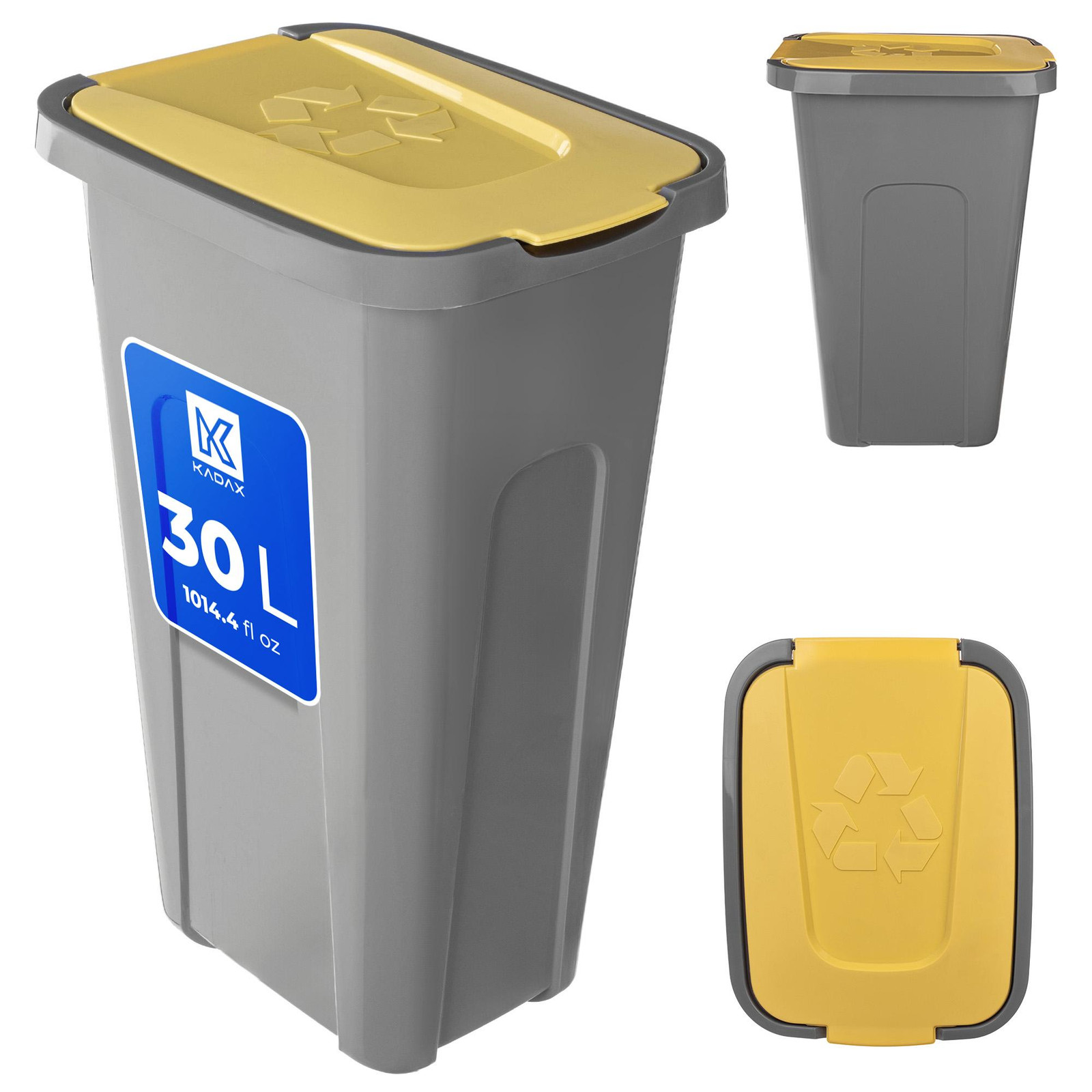 KADAX afvalbak voor afvalscheiding met deksel, 30 liter