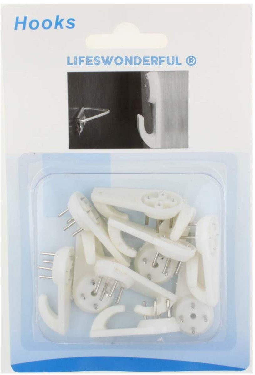 Allecto Foto Hanger Haken - Wit - 10 stuks - Ideaal voor gipsplaten en baksteen