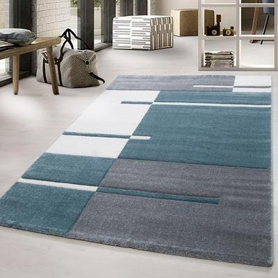 Teppich AYYILDIZ TEPPICHE "Hawaii 1310, auch als Läufer", blau, B:140cm H:13mm L:200cm, Kunstfaser, Teppiche, Teppich, Kurzflor, handgearbeiteter Konturenschnitt, Wohnzimmer