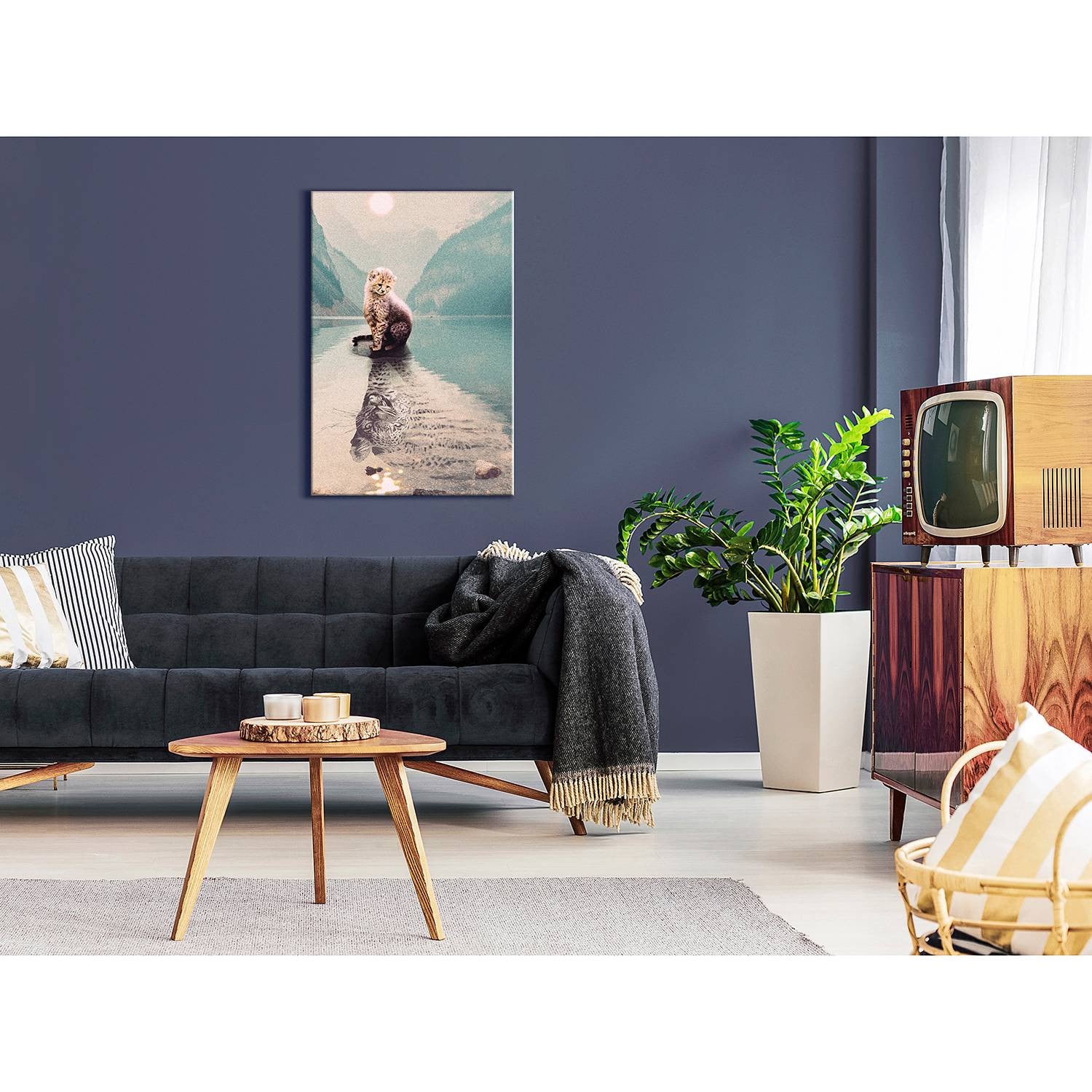 home24 Longing linnen afbeelding multicolor 40 x 60 cm