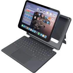 DEQSTER Smart Rugged Touch Plus Keyboard, DE-QWERTZ, Apple, iPad (10.Gen. / A16), Space Grau
