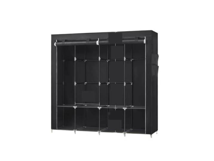 Leichter, faltbarer Kleiderschrank aus Vliesstoff, einfache Installation Verstellbare Regale, robust, großes Fassungsvermögen, tragbarer Schrank(Color-02)