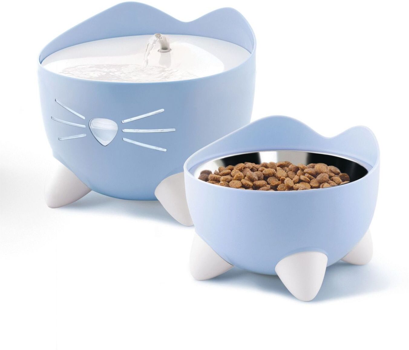 Catit Fontana Automatica per Gatti Combo Pack Pixi Azzurro con Ciotola e 3 Filtri Inclusi