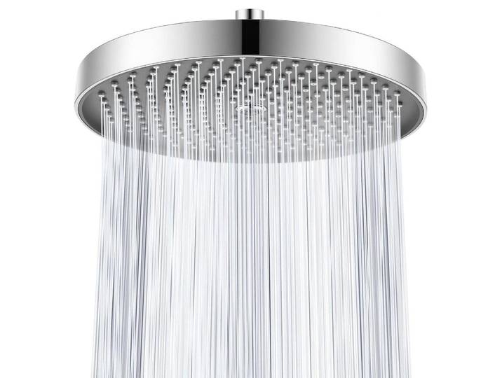 10 Zoll Regendusche Duschkopf Rund Chrom Schwarz mit Anti-Kalk-Düsen und Wassersparfunktion