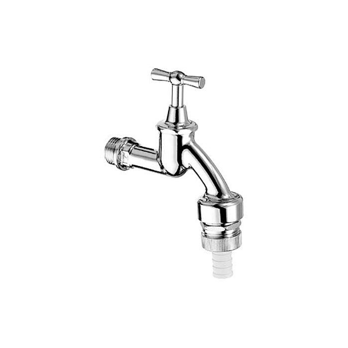 Schell Auslaufventil 034410399 G 3/4 AG, mattchrom, Knebelgriff, Sicherungskombination